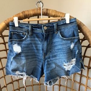 Size 3 W 26 Hollister High-Rise Vintage Short 4” with flower embroidery